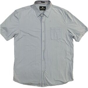Buttercloth Shirt Mens 2XL Blue‎ Regular Fit Icy Cotton Short Sleeve Diamond